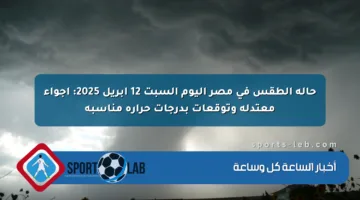 حالة الطقس في مصر اليوم السبت 12 أبريل 2025: أجواء معتدلة وتوقعات بدرجات حرارة مناسبة